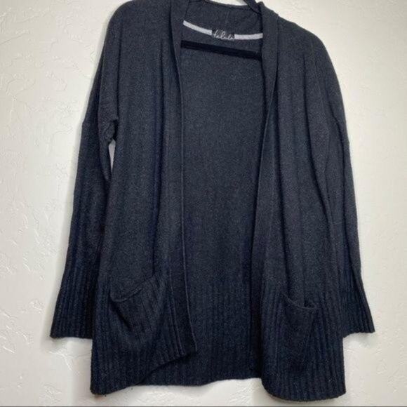 Talula Aritzia Black Cashmere Blend Lenox Sweater Open Cardigan Medium - Picture 5 of 7